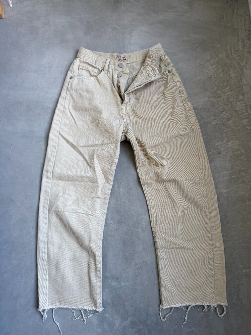 VRG GRL Tan Barrel Jeans